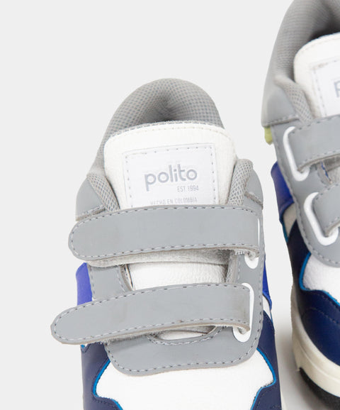 Tenis Velcro Para Bebe Niño En Material Sintético Color Marfil