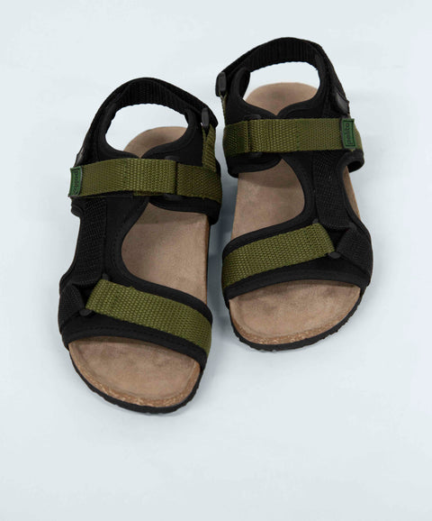 Sandalias Para Niño En Material Sintético Color Verde Militar