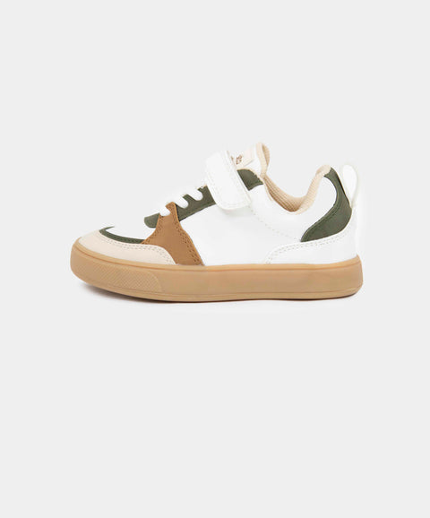 Tenis Con Velcro Para Bebe Niño En Material Sintético Color Marfil