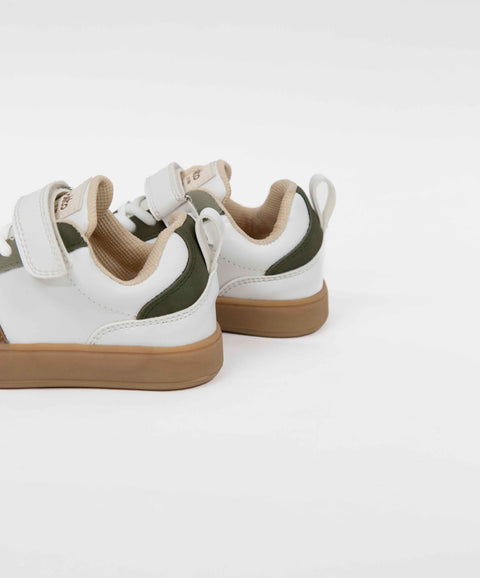 Tenis Con Velcro Para Bebe Niño En Material Sintético Color Marfil