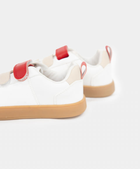 Tenis Con Velcro Para Niño En Material Sintético Color Blanco