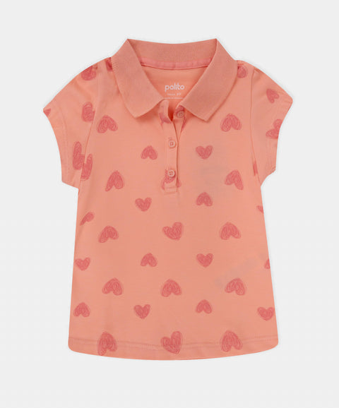 Camiseta Tipo Polo Manga Corta Para Bebé Niña
