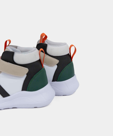 Tenis Bota Para Bebe Niño En Material Sintético Color Blanco