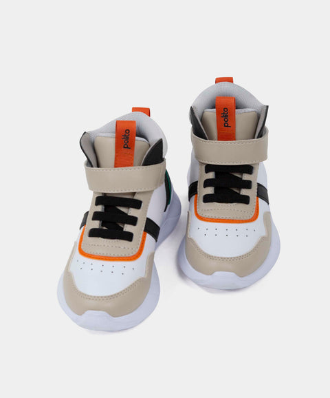 Tenis Bota Para Bebe Niño En Material Sintético Color Blanco