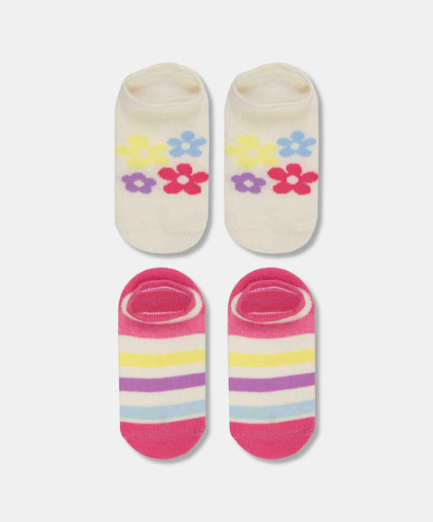 Medias Tobilleras X2 Para Bebé Niña En Algodón Color Marfil