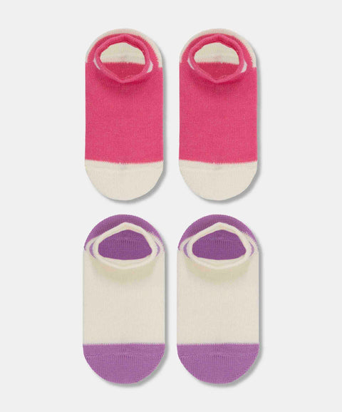 Medias Tobilleras X2 Para Bebé Niña En Algodón Color Rosado Y Morado