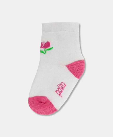 Medias Largas X2 Para Recién Nacida En Algodón Color Rosado Y Marfil