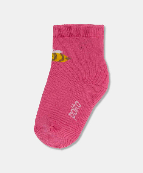 Medias Largas X2 Para Recién Nacida En Algodón Color Rosado Y Marfil