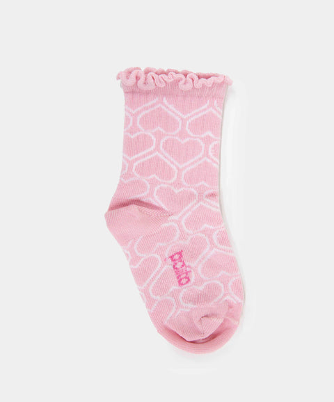 Medias Largas X2 Para Bebé Niña En Algodón Color Rosado Y Blanco