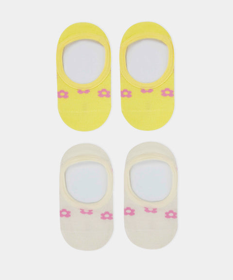 Medias Valeta X2 Para Bebé Niña En Algodón Color Amarillo Claro Y Marfil