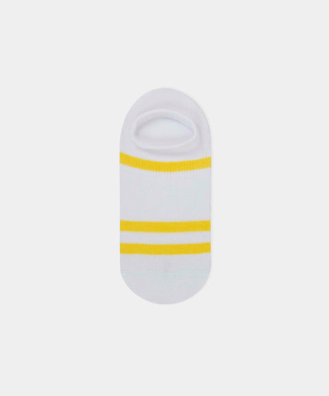 Medias Tobillera X2 Para Niño En Algodón Color Blanco Con Rayas