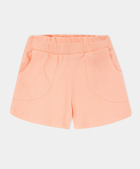 Conjunto Camiseta Manga Sisa Y Short Para Niña Color Salmón Claro