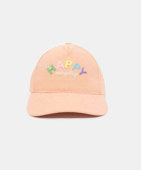 Gorra Para Niña En Tela Color Mandarina