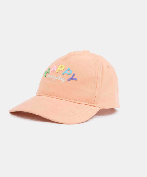 Gorra Para Niña En Tela Color Mandarina