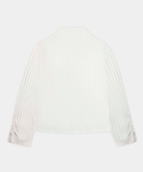 Camiseta Manga Larga Para Niña En Rib Color Blanco
