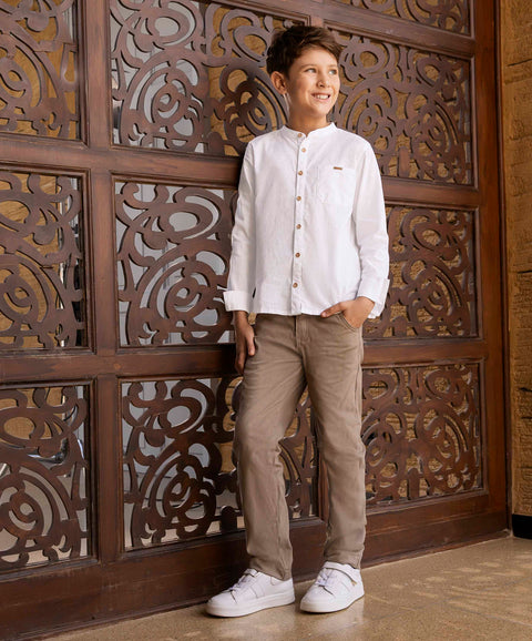 Pantalón Formal Para Niño Color Arena