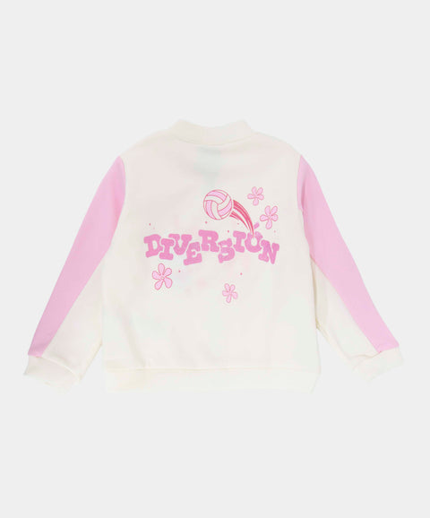 Chompa Deportiva Para Bebé Niña En Burda Color Marfil