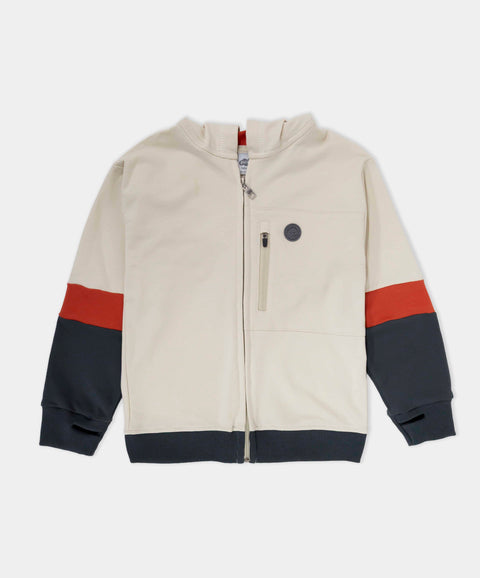 Buzo Con Chompa Deportivo Y Perchado Para Niño Color Beige