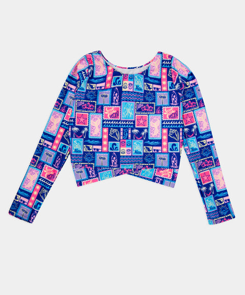 Vestido De Baño Dos Piezas Para Niña En Licra Color Azul Oscuro