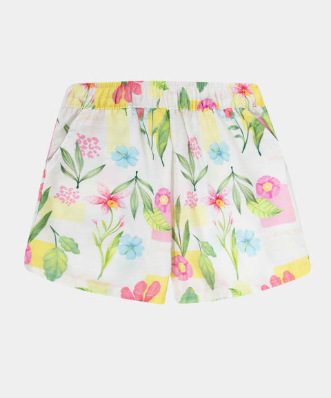 Conjunto De Playa Camisa Y Short Para Niña Color Marfil