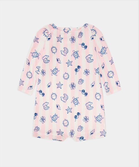 Vestido De Baño Enterizo Para Recién Nacida En Licra Color Rosado Claro