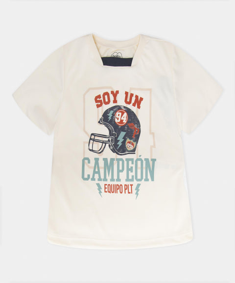 Camiseta Deportiva Para Bebé Niño Color Beige