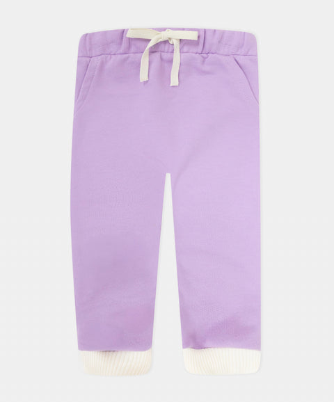 Pantalón Deportivo Perchado Para Recién Nacida En Burda Color Lila