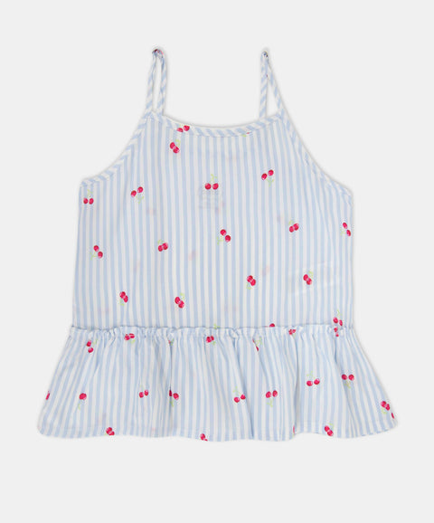 Pijama Estampada Manga Sisa Y Short Para Niña Color Azul Claro