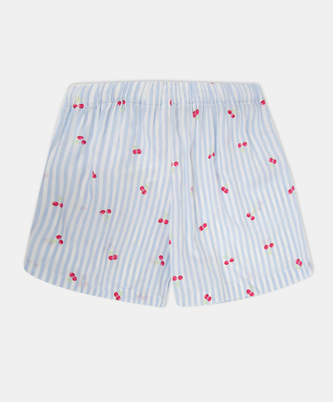 Pijama Estampada Manga Sisa Y Short Para Niña Color Azul Claro