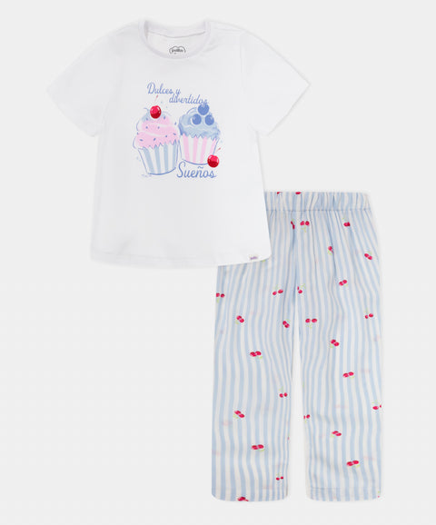 Pijama Camiseta y Pantalón Para Bebé Niña