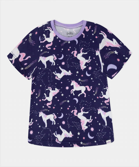 Pijama Camiseta Manga Corta y Short Para Bebé Niña