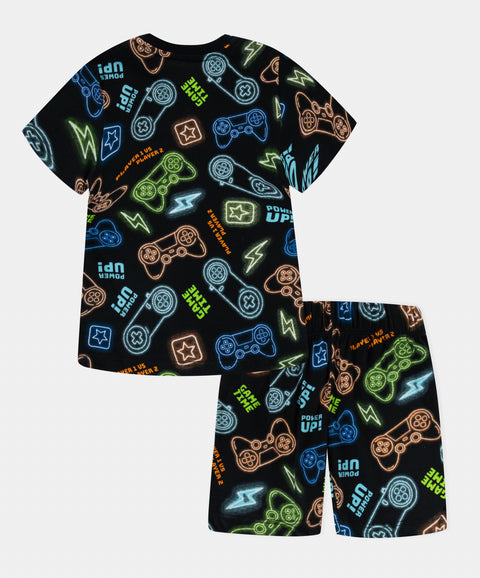 Pijama Camiseta Manga Corta y Short Para Bebé Niño