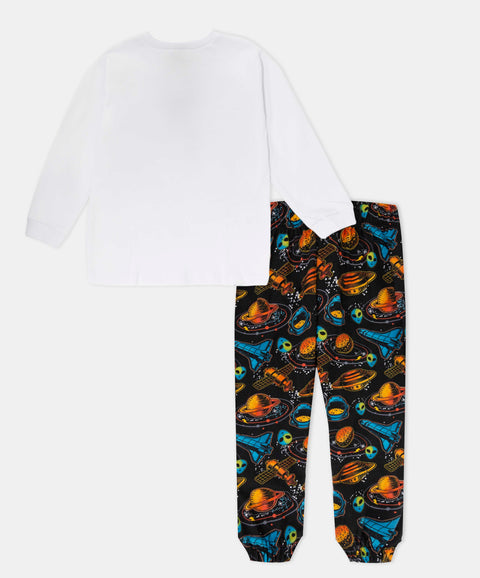 Pijama Manga Larga Y Pantalón Para Niño En Tela Suave Color Blanco