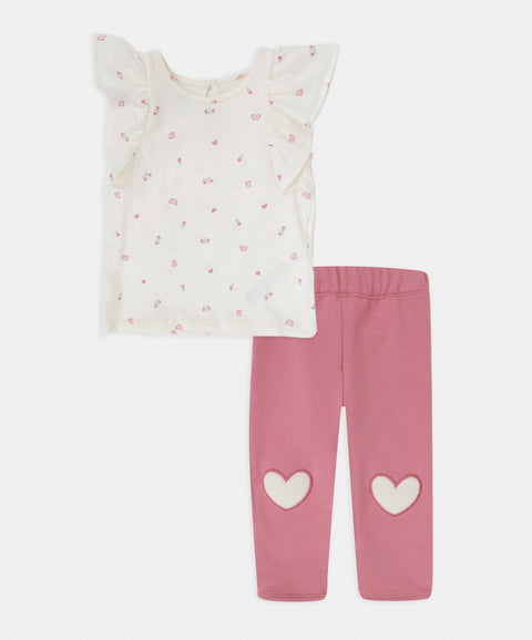 Conjunto Leggins y Camiseta Manga Corta Para Recién Nacida