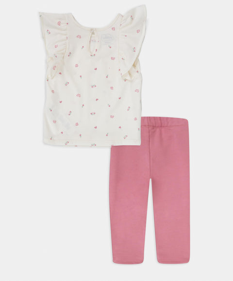 Conjunto Leggins y Camiseta Manga Corta Para Recién Nacida