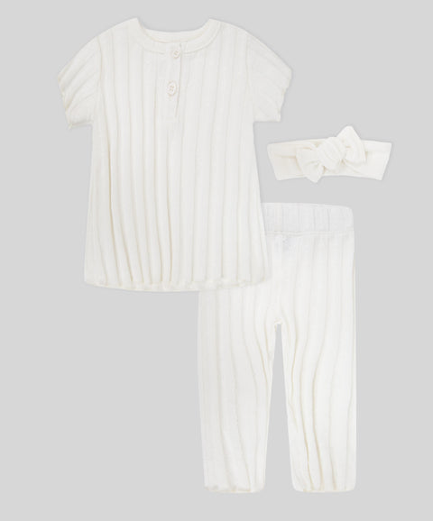 Set Leggins Camiseta y Balaca Para Recién Nacida