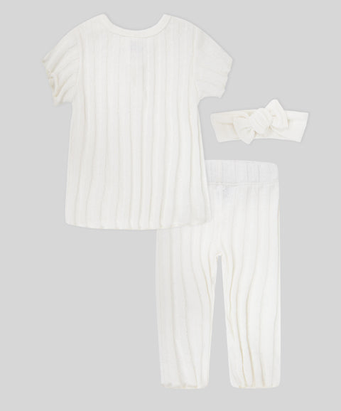 Set Leggins Camiseta y Balaca Para Recién Nacida