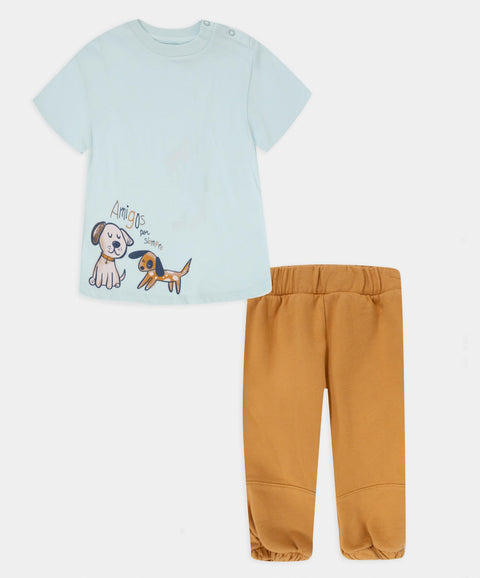 Conjunto Camiseta Manga Corta y Pantalón Para Recién Nacido