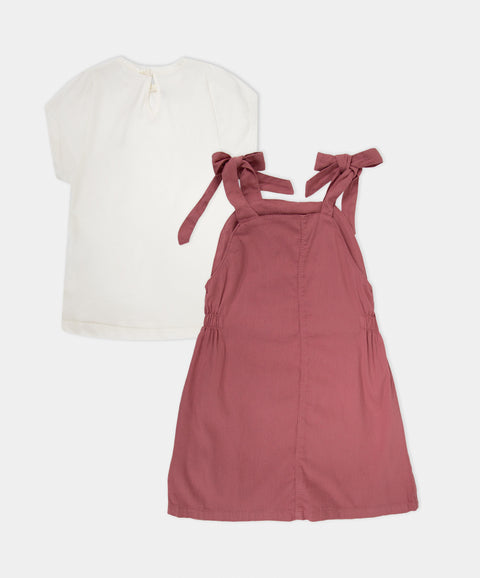 Conjunto Vestido y Camiseta Manga Larga Para Bebé Niña