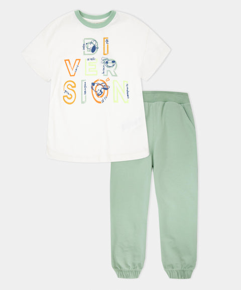 Conjunto Pantalón y Camiseta Manga Corta Para Bebé Niño