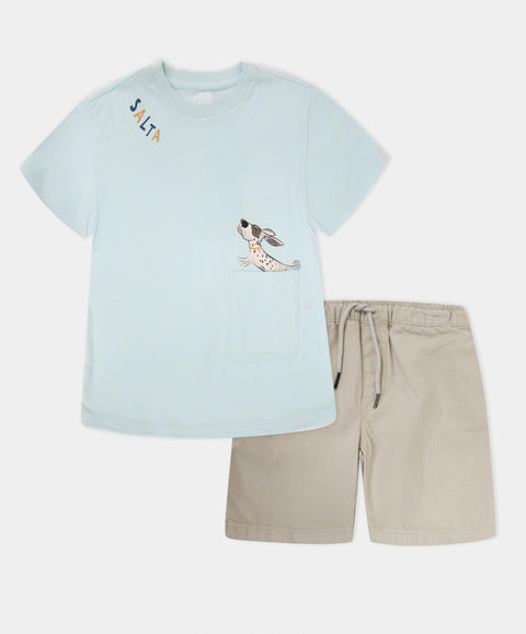 Conjunto Bermuda y Camiseta Manga Corta Para Bebé Niño