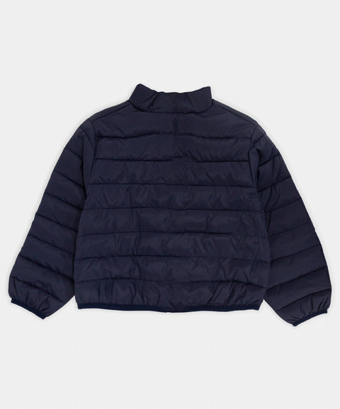 Chaqueta Acolchada Unisex Color Marfil Y Azul Oscuro