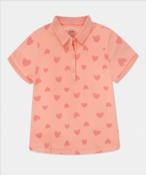 Camiseta Tipo Polo Manga Corta Para Niña