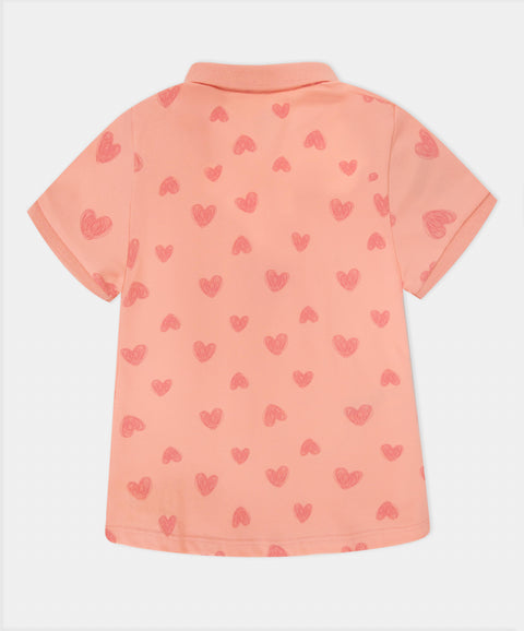 Camiseta Tipo Polo Manga Corta Para Niña