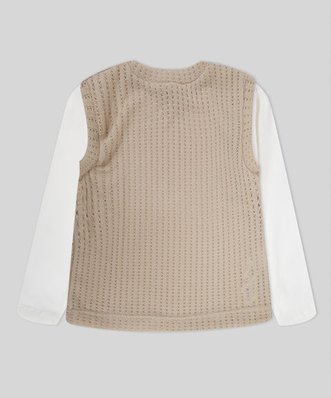 Conjunto Chaleco y Camiseta Manga Larga Para Niña