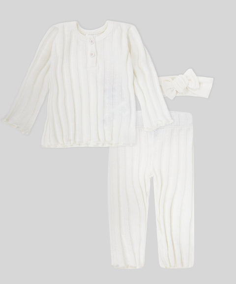 Set Leggings Manga Larga y Balaca Para Recién Nacida