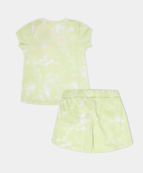 Conjunto Camiseta Corta y Falda Short Para Bebe Niña