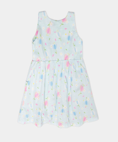 Vestido Corto Estampado Para Bebé Niña
