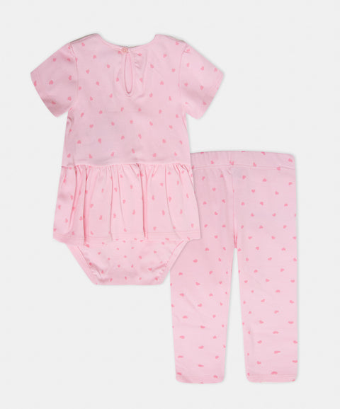 Conjunto Leggings y Body Manga Corta Para Recien Nacida