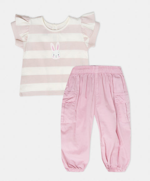 Conjunto pantalón y Camiseta Manga Corta Para Recién Nacida